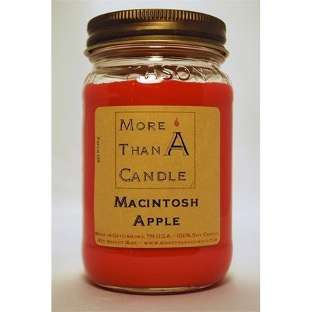 MORE THAN A CANDLE More Than A Candle MAC16M 16 oz Mason Jar Soy Candle; Macintosh Apple MAC16M